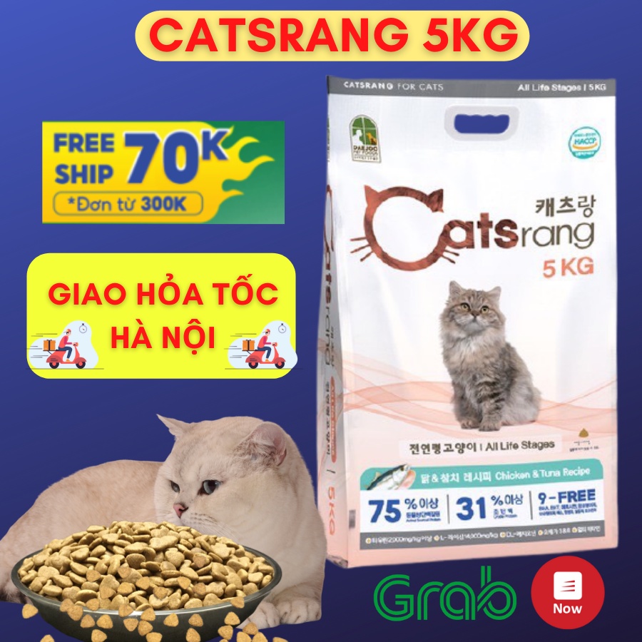 Catsrang 5kg New - thức ăn hạt cho mèo mọi lứa tuổi date mới (HSD 18 tháng)