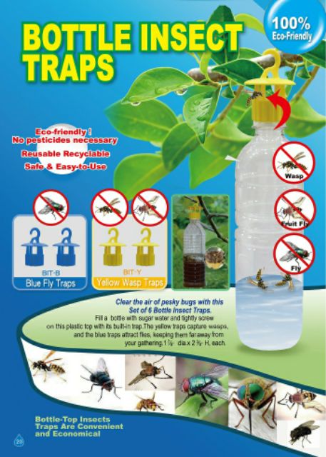 2 Chiếc Nắp Chai Có Móc Treo Dùng Bẫy Ruồi, Muỗi, Côn Trùng Aquamate