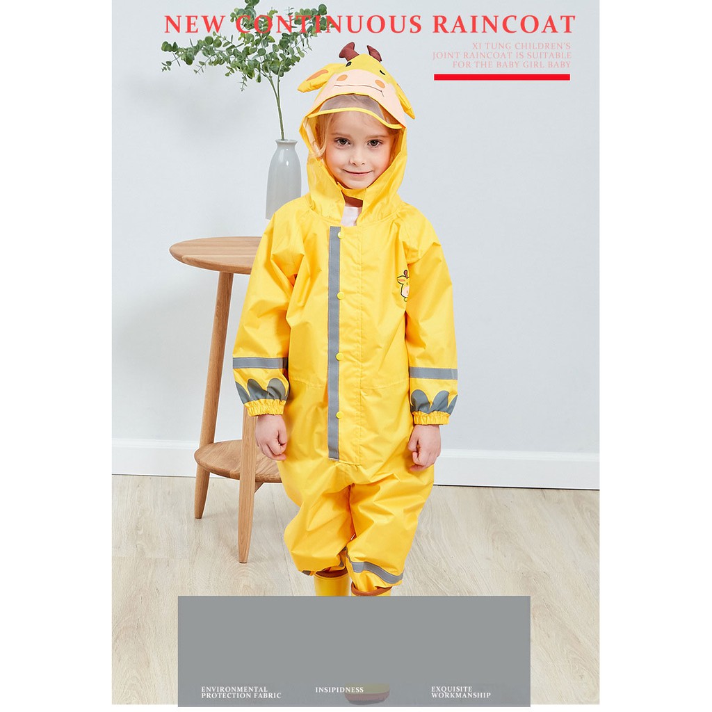 Áo mưa liền quần có nón hình thú cute cho trẻ em