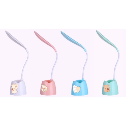 Đèn bàn Led gấu thỏ cherie berie DBL41 cute kèm ống cắm bút (có thể đỡ điện thoại) hoạt hình dễ thương