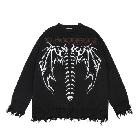 Áo Sweater Phong Cách Cổ Điển Goth Punk Harajuku Mới 2023 Y2k Cho Nữ