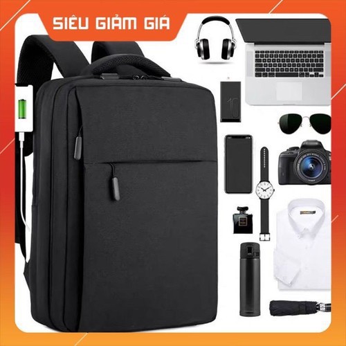 ✓[LOẠI ĐẸP- RẺ VÔ ĐỊCH] Ba lô nam, nữ chống trộm đa năng đựng laptop 15.6 inch màu xanh đen