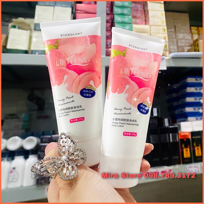 SỮA DƯỠNG THỂ TRÁI ĐÀO, Kem dưỡng ẩm trắng da Peach Milk Body Lotion 100g