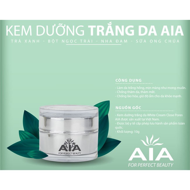 Kem dưỡng trắng da, Ngừa thâm quầng mắt, Se khít lỗ chân lông AIA Cosmetics (10g)