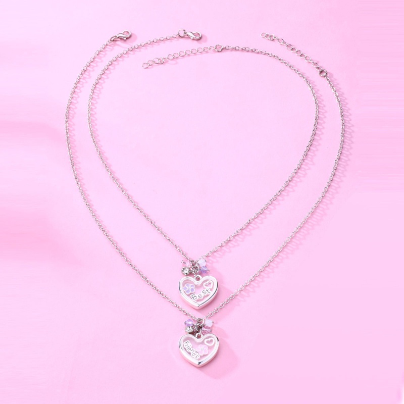 Set 2 Vòng cổ Ghép Hình Trái Tim Cho Chị Em Gái