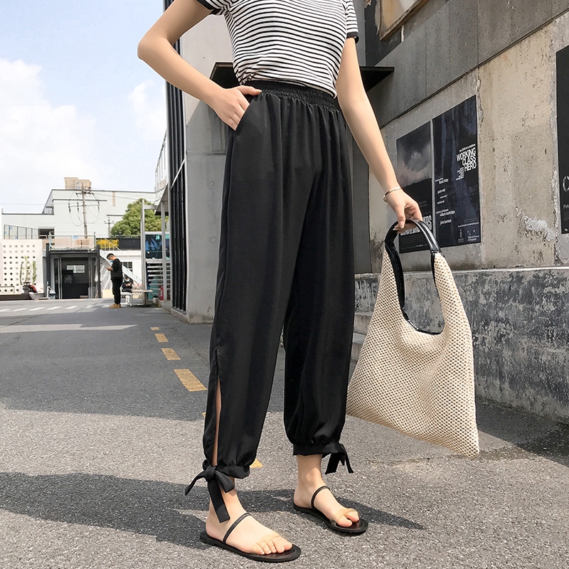SUXI Quần legging vải chiffon kiểu dáng đơn giản thời trang mùa hè thoải mái cho nữ