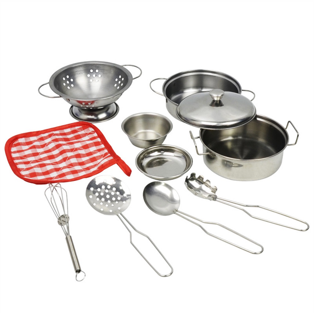 Set đồ chơi nấu ăn mini ZHAN QI TOYS bằng thép không gỉ dành cho trẻ em