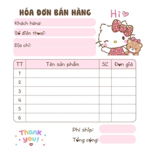 Combo 3 Hoá đơn mini 1 liên và 2 liên