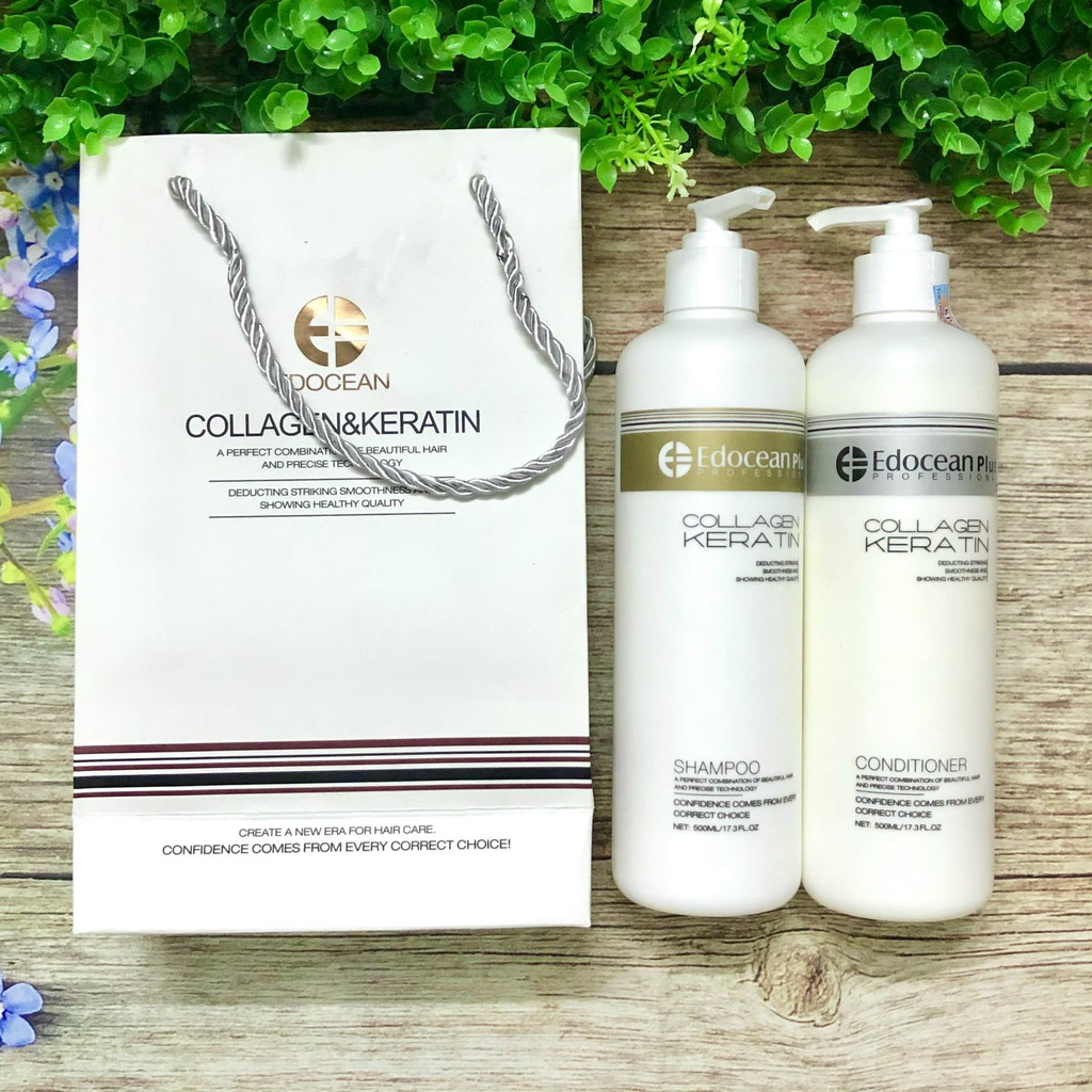 DẦU XẢ EDOCEAN COLLAGEN KERATIN SIÊU MƯỢT PHỤC HỒI NGĂN GÃY RỤNG TÓC 500ML