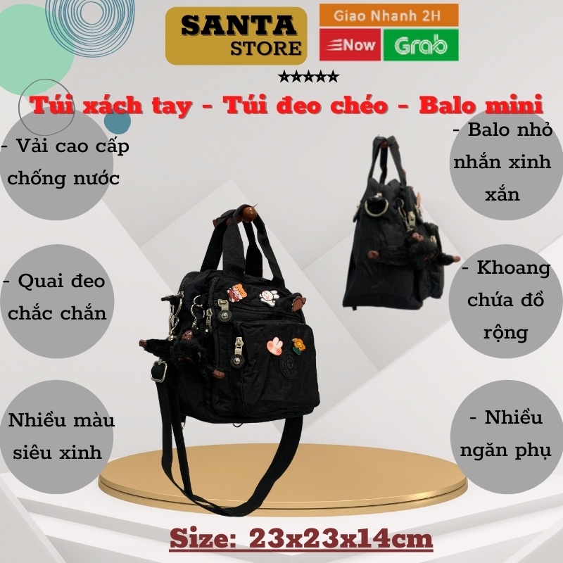 Balo Túi đeo vai đeo chéo vải dù nữ combo 3 trong 1 Kipling KL2131 SANTA STORE cao cấp thời trang giá rẻ nhiều ngăn