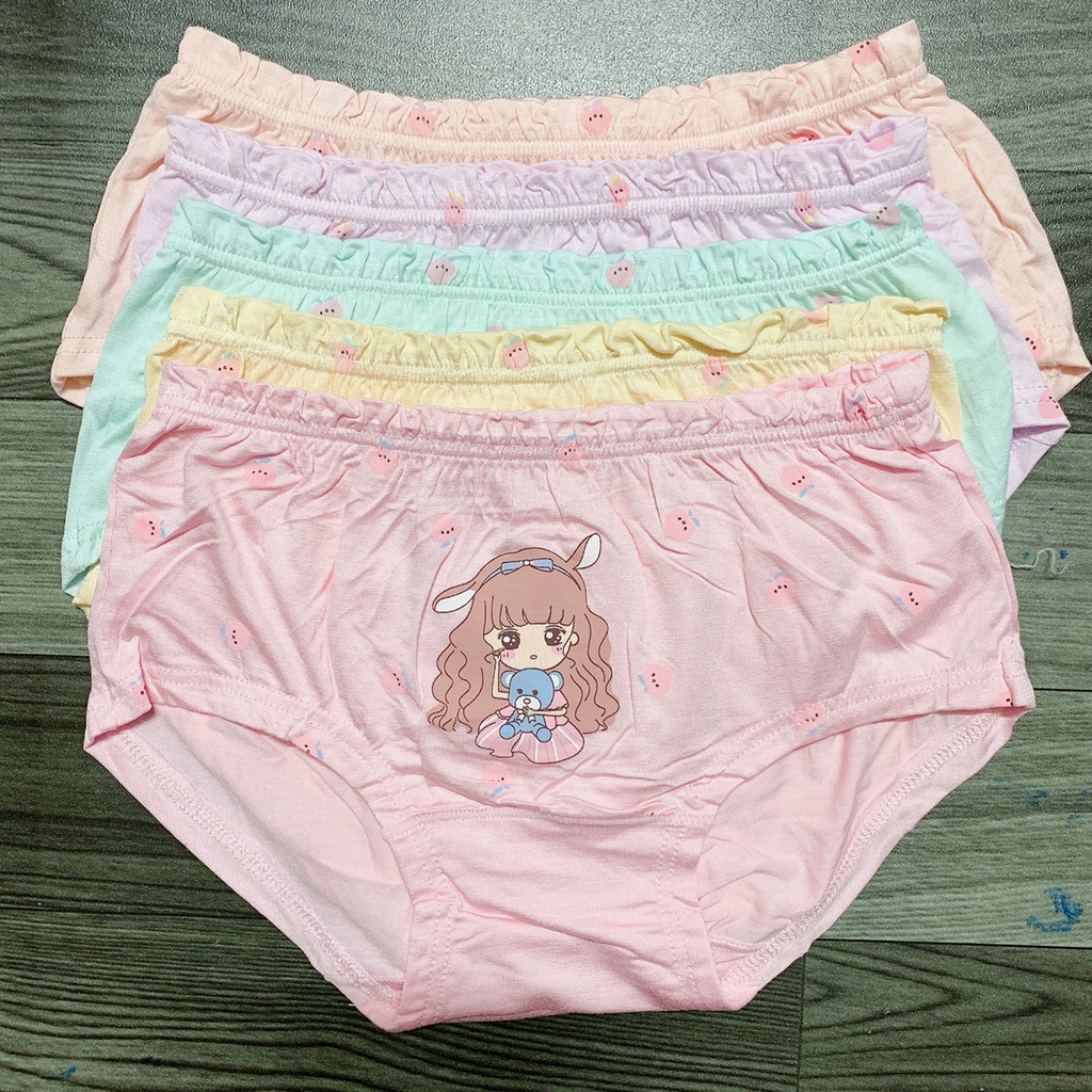 Sét 5 quần lót bé gái tam giác xuất Hàn vải Cotton HT01