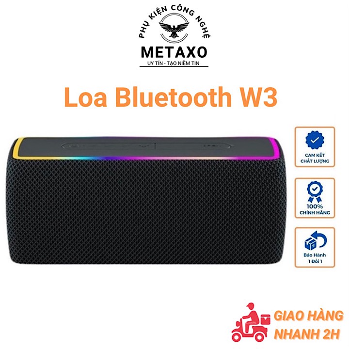 Loa bluetooth W3 mới nhất 2 loa đèn leb công suất lớn không dây âm thanh siêu hay bass khỏe Bảo hành 1 đổi 1