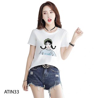 Áo thun in hình cô gái atin33