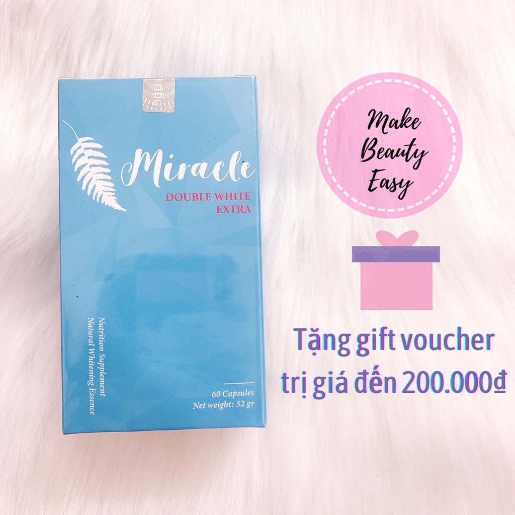 [HÀNG NHẬP KHẨU] Viên Uống Trắng Da, Chống Nắng, Giảm Thâm Sạm N ám, Chống Lão Hóa MIRACLE Double White Extra hộp 60