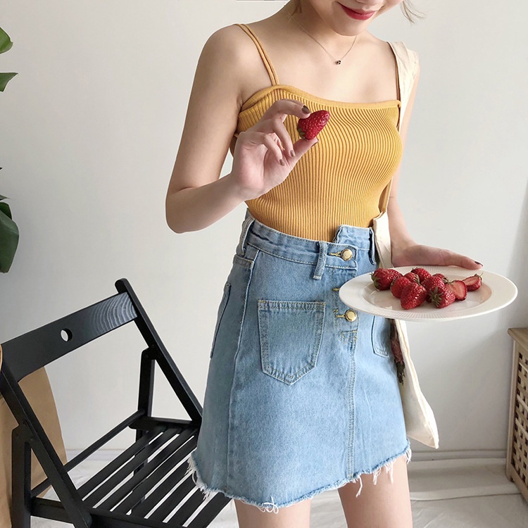 Áo Dệt Kim Hai Dây Sợi Bún Cổ U Dáng Ôm Tôn Dáng Vải Mềm Mại Thoáng Mát - MSP T36