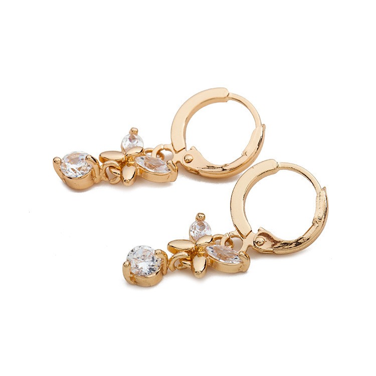 Đôi Khuyên Tai Hợp Kim Hình Nơ Đính Đá Phong Cách Hàn Quốc Cho Nữ