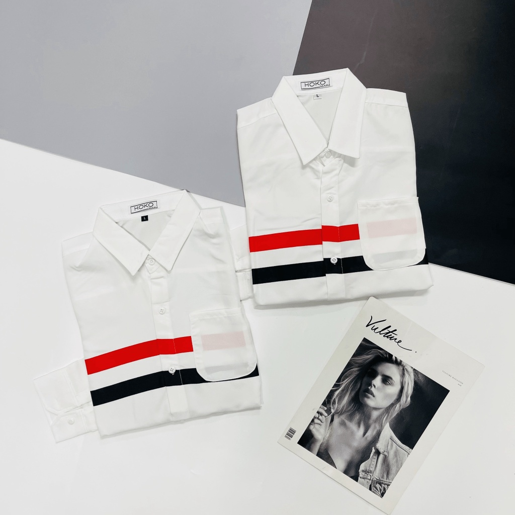 (Free Ship) Áo Sơ Mi Nam In Vải Kate Mịn Mát Sọc Đỏ Đen Cách Điệu  Làm Các Cô Xao Xuyến HK HHp Fashion