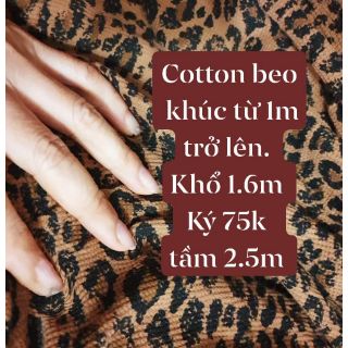 Vải cotton họa tiết beo