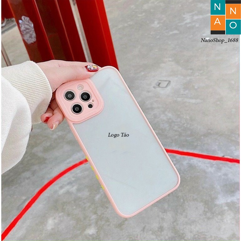 Ốp iphone Lưng Nhám,Cạnh Vuông, Phím Màu,Bảo Vệ Cam 7Plus,8plus,x,,xs,xsmax,11,11promax,12,12promax,13,13promax