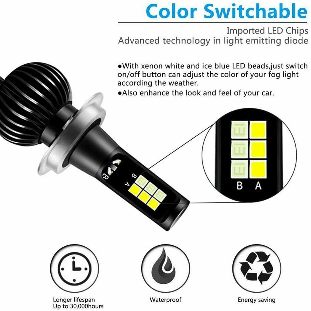 Bộ 2 Đèn LED Sương Mù Siêu Sáng 40W H8 H11 9005 9006 H4 H7 DRL Cho Xe Hơi