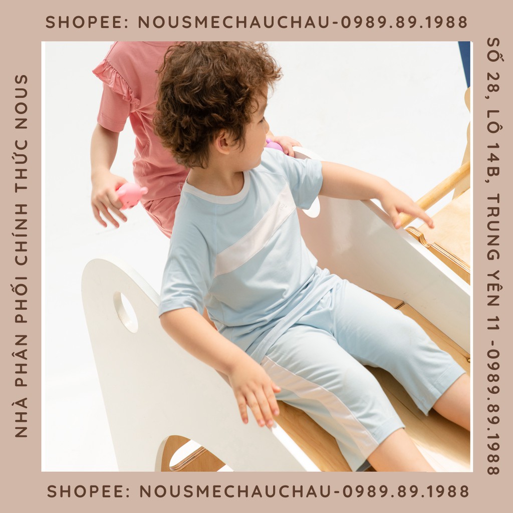 Bộ Lửng Bé Trai Xanh Ghi (Size Từ 2-3 Year Đến 5-6 Year) Nous