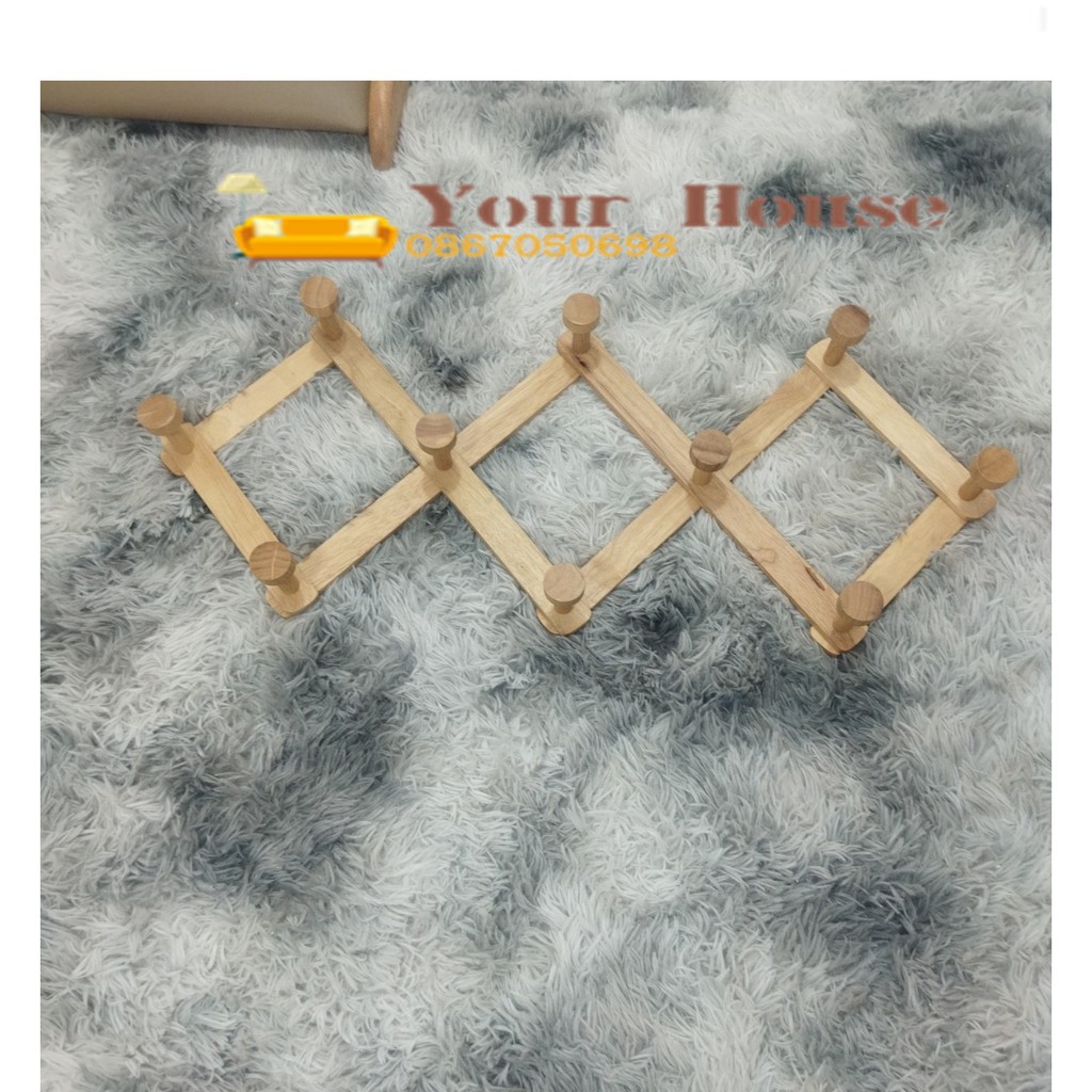 Móc Gỗ Treo Quần Áo, Móc Gỗ Gắn Tường Treo Quần Áo YOUR HOUSE 100% Gỗ Tự Nhiên