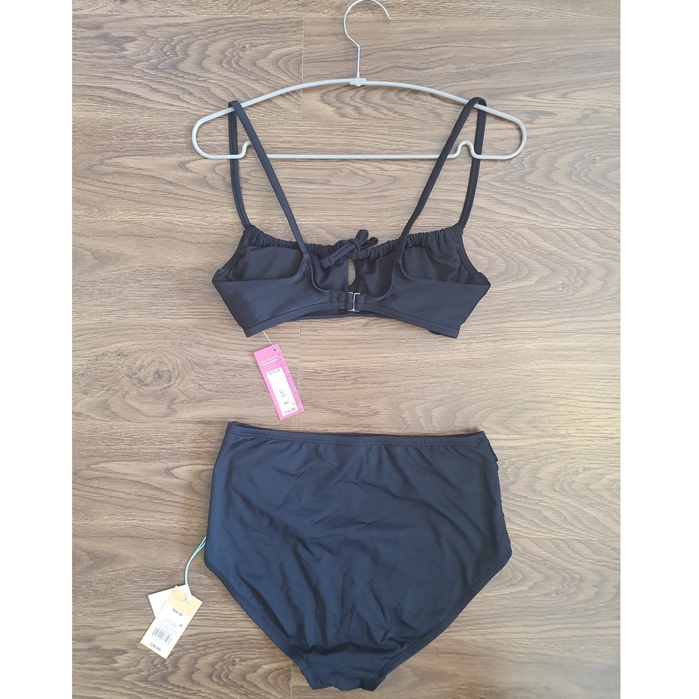 Swimming bộ bikini cạp cao màu Đen - Hàng VNXK