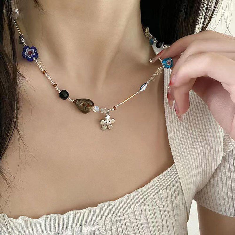 Vòng Cổ Choker Mặt Hình Hoa Trái Tim Ngọt Ngào Cá Tính Cho Nữ