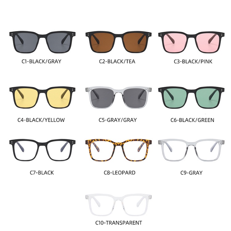 Kính Mát Gọng Vuông Chống Tia UV Phong Cách Thời Trang Hàn Quốc 2022