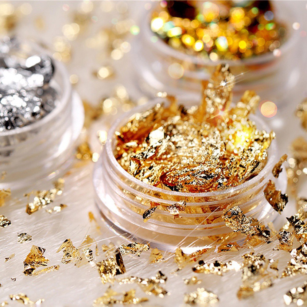 [Hàng mới về] Hộp lá nhôm nhiều màu lấp lánh làm đẹp cho móng tay phong cách nghệ thuật