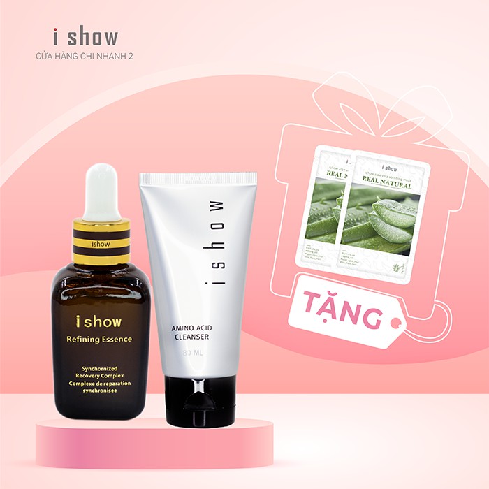 [ Tặng Kèm 1 Mặt Nạ 1 Đồng Hồ ] Combo Sữa Rửa Mặt Và Tinh Chất Serum ISHOW Giúp Dưỡng Trắng Phục Hồi Da Tức Thì