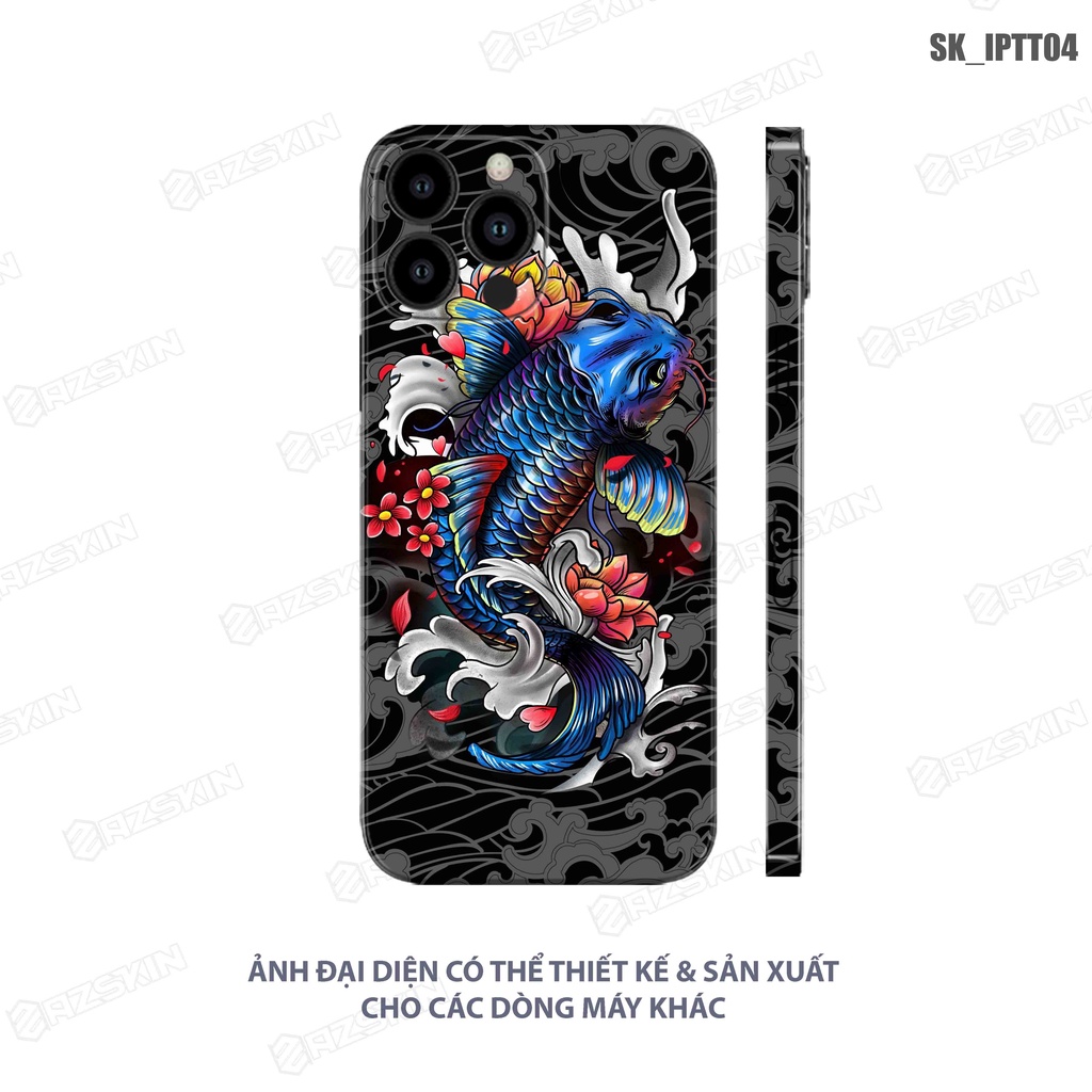 Miếng Dán Skin Cá Chép Dành Cho IPhone 7 - 13 Pro Max |SK_IPHTT04| Chất Liệu Nhập Khẩu, Khuôn Cắt CNC Dán Full Lưng Viền