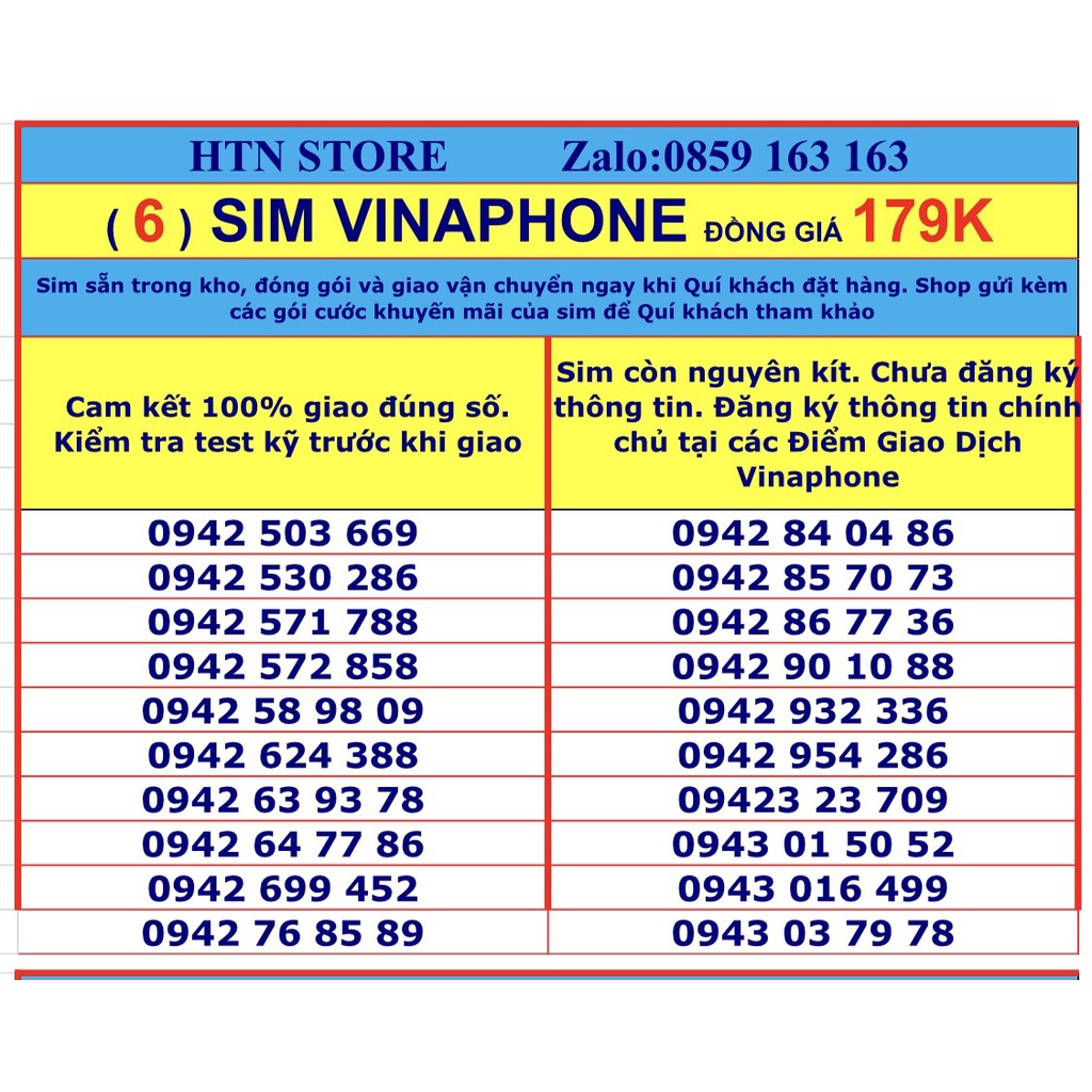 Sim vinaphone số đẹp giá rẻ đồng giá 179k - sim trả trước (6)