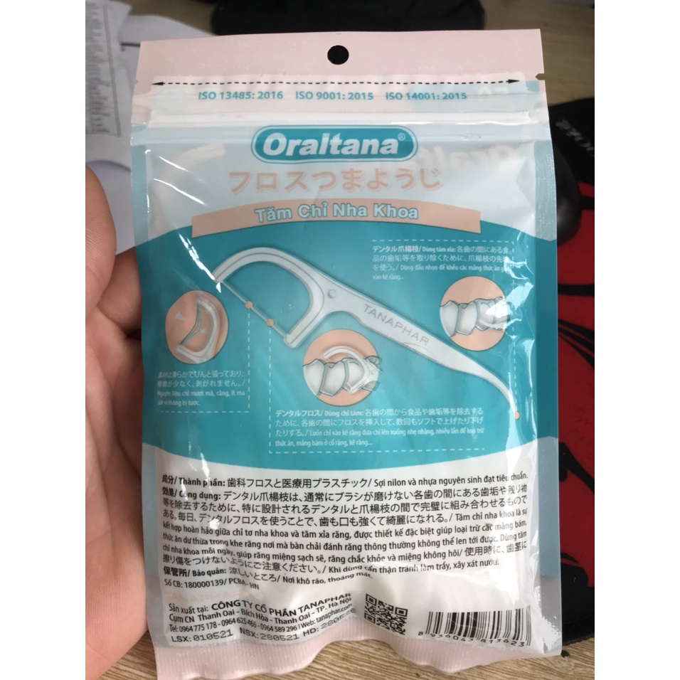 Tăm chỉ nha khoa Oraltana Gói 50 Que,tăm kẽ răng Oral Tana, xỉa răng, chăm sóc răng lợi tiêu chuẩn xuất Nhật