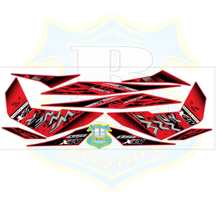 ( Quí khách vui lòng mang ra tiệm cho thợ dán ) Tem winner MX đỏ