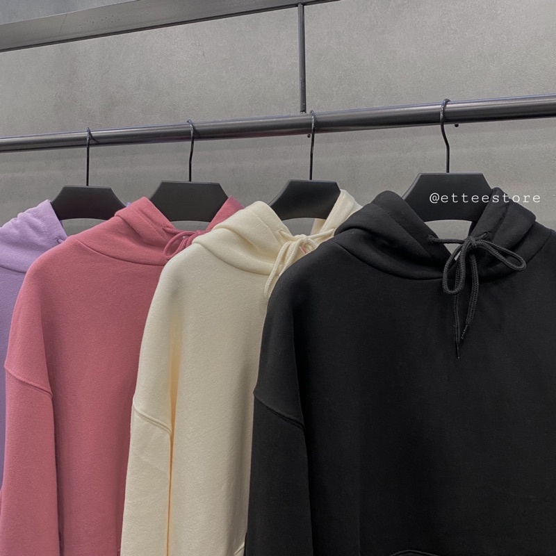 Áo hoodie ET.TEE vải nỉ lót lót da cá đủ màu freesize trơn Muah A1881
