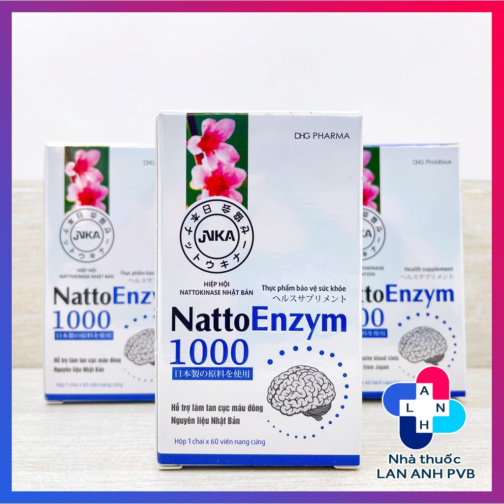 NattoEnzym 1000 – Nguyên liệu Nhật Bản, giúp giảm nguy cơ hình thành cục máu đông.