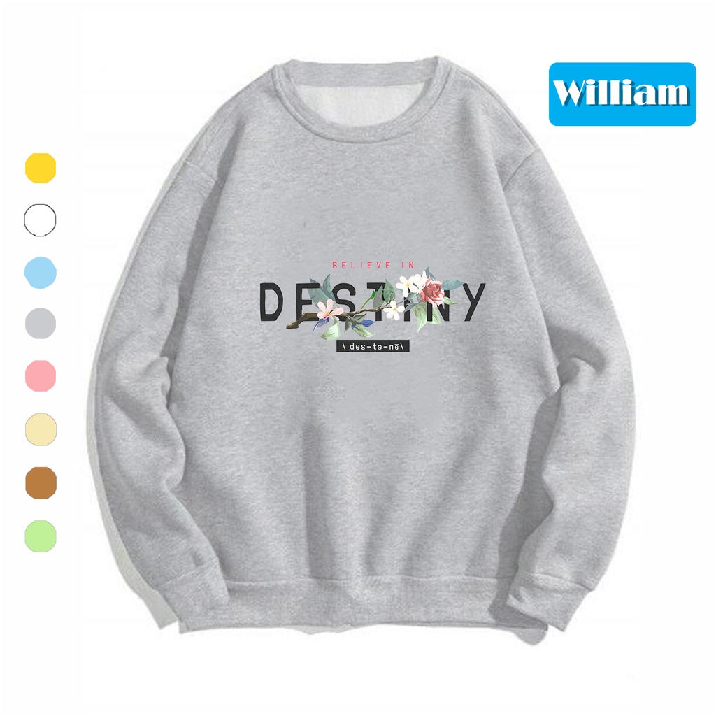 Áo sweater nam nữ in hình DESTINY cực sang chất nỉ dày dặn, hợp làm áo cặp William - DS193