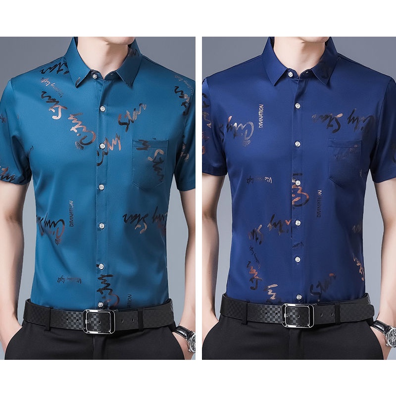 Áo Sơ Mi Nam Tay Ngắn Họa Tiết Hoa Thời Trang