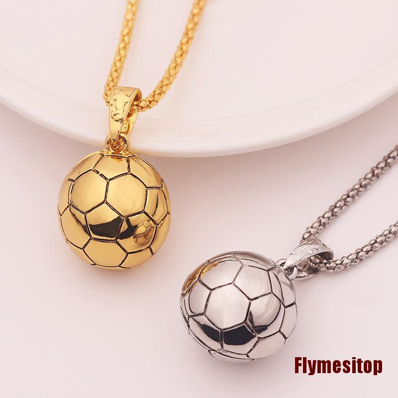 FLYOP Hip Hop Men Hippie Sports Necklace Football Pendant Alloy Soccer Jewelry Gi