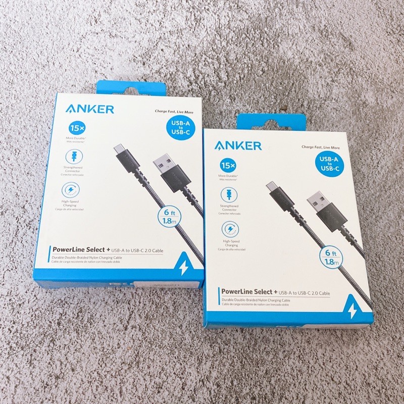 Cáp ANKER PowerLine Select + Usb A to Usb C 2.0 Hỗ trợ sạc nhanh QC3.0 - Mã A8022 A8023