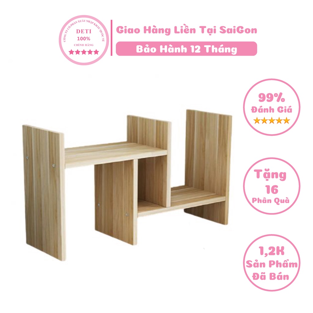 Kệ sách để bàn gỗ giá văn phòng mini decor lắp ráp đa năng hàng chính hãng