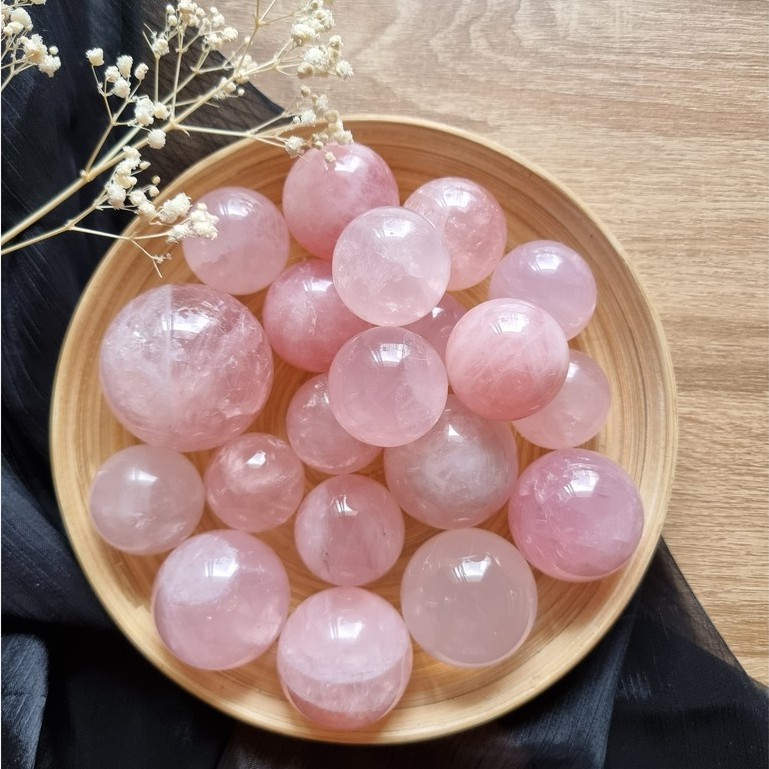 Cầu đá Thạch anh Hồng (Rose Quartz) làm Grid, trụ thanh tẩy Tarot, Reiki, thiền định, đá phong thủy
