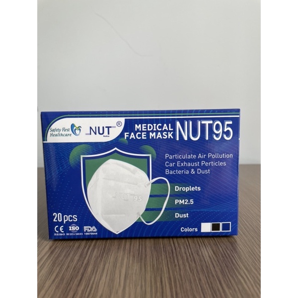 Khẩu trang y tế Nut 95, thiết kế 3D ôm khít mặt ( hộp 20 cái)