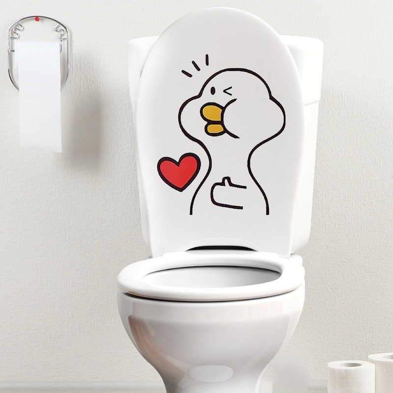Miếng Dán Trang Trí Nhà Tắm Họa Tiết Chú Vịt Hoạt Hình Vui Nhộn
