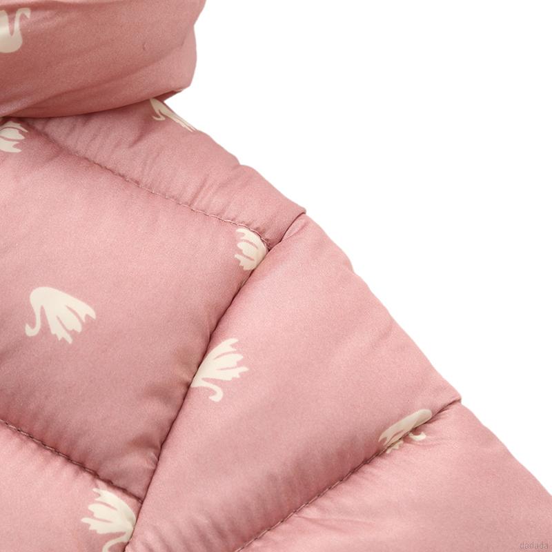 Áo khoác có mũ trùm đầu dài tay in hoa giữ ấm mùa đông dành cho bé trai/bé gái