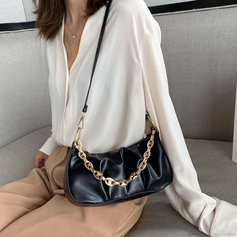 Túi đeo vai da pu thiết kế dây sang trọng cho nữ
