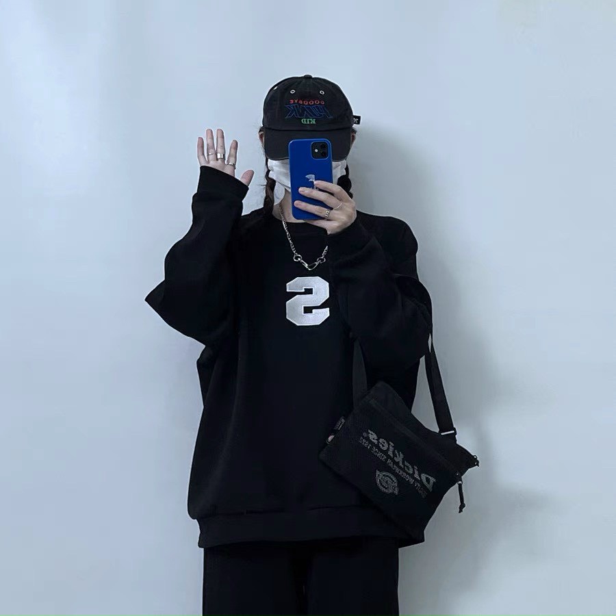 Set Bộ Chữ S Thêu Tăm Nam Nữ Unisex Dáng Rộng Quần Bom Chun Basic