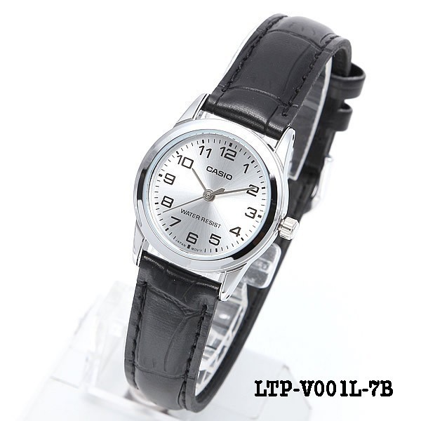Đồng hồ đôi nam nữ dây da Casio Anh Khuê MTP/LTP V001L-7B