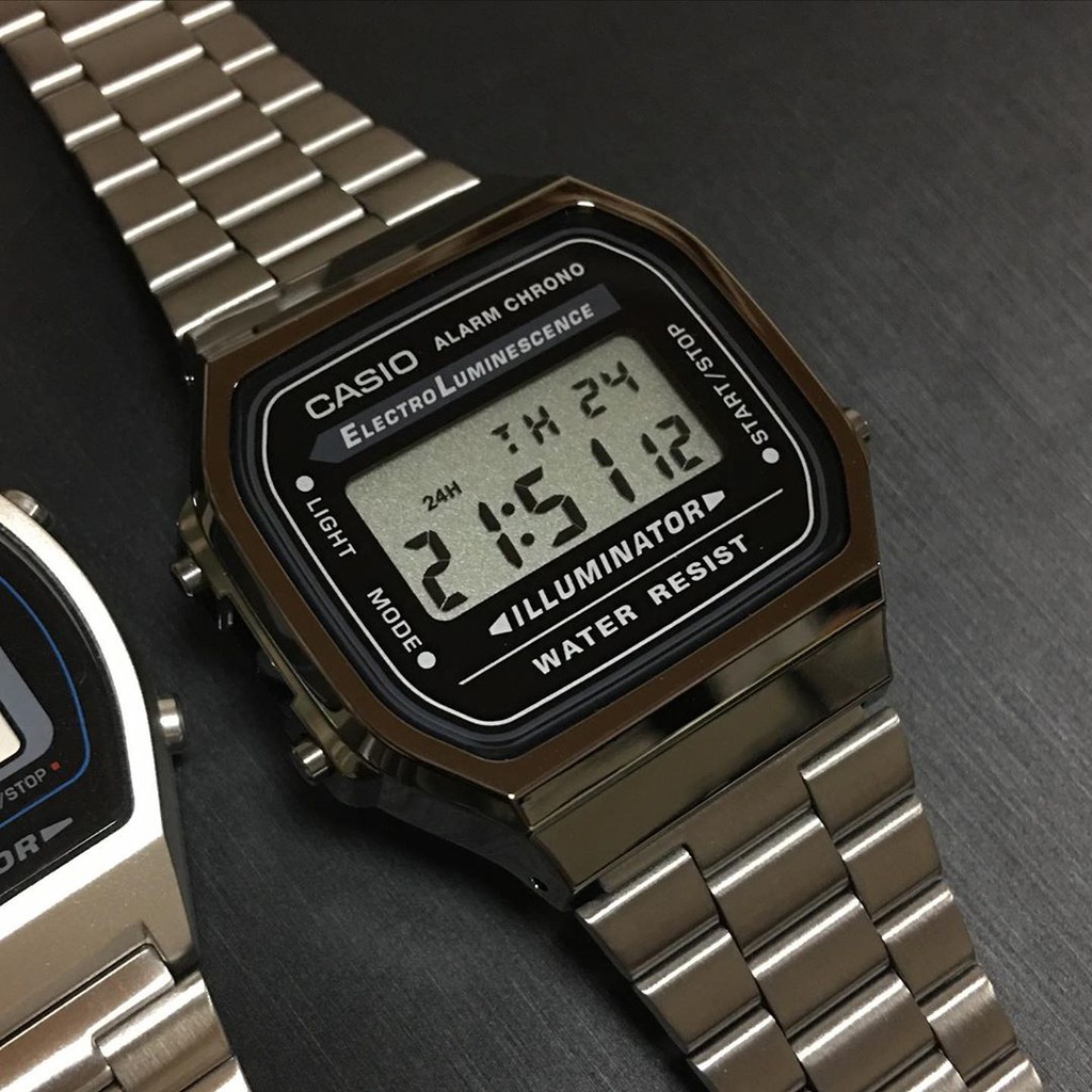 Đồng hồ Nam dây thép Casio A168WGG-1ADF chính hãng bảo hành 1 năm Pin trọn đời